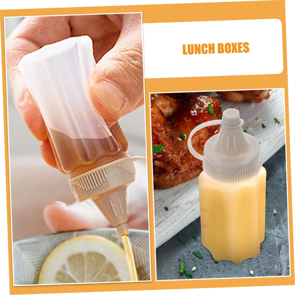 Reusable Sauce Dispenser Bottles Mini Squeeze Bottles for Salad Dressing and Oils
