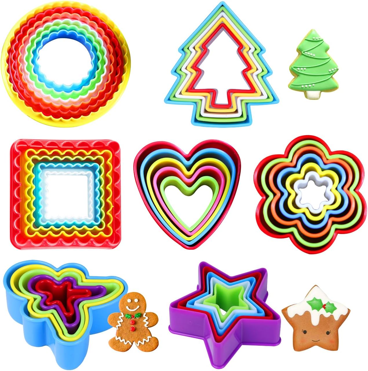 KALAIEN 37 Pcs Cookie Cutter Set with 7 Shapes 1