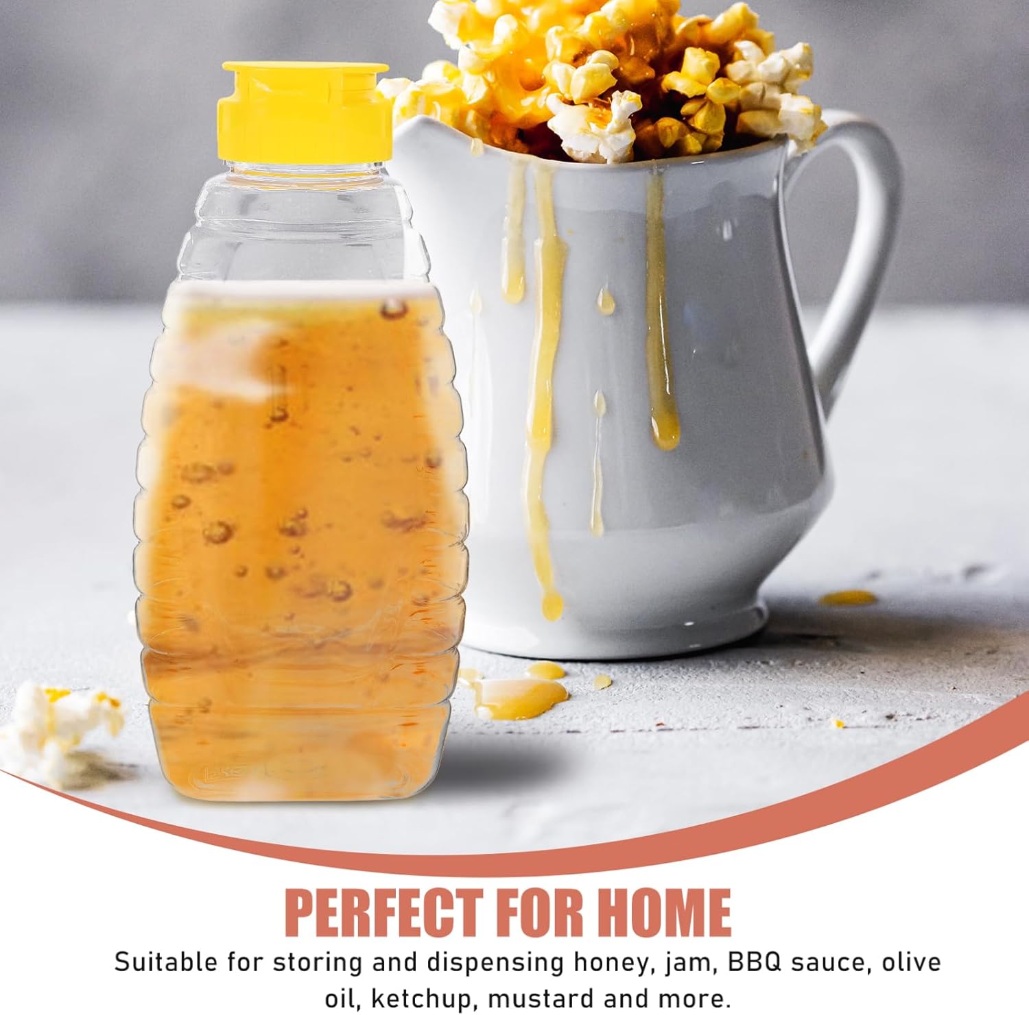 HOLIDYOYO 4pcs Jam Bottle Squeeze Honey Dispenser