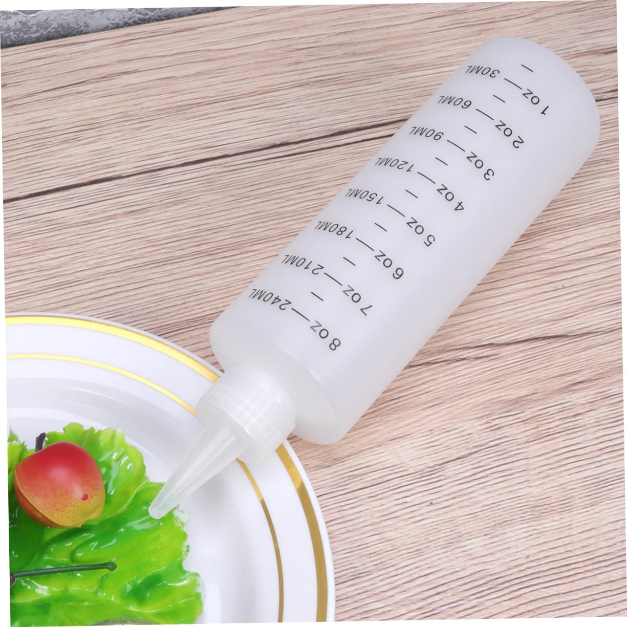 4 Pack Plastic Condiment Squeeze Bottles with Red Lids 1