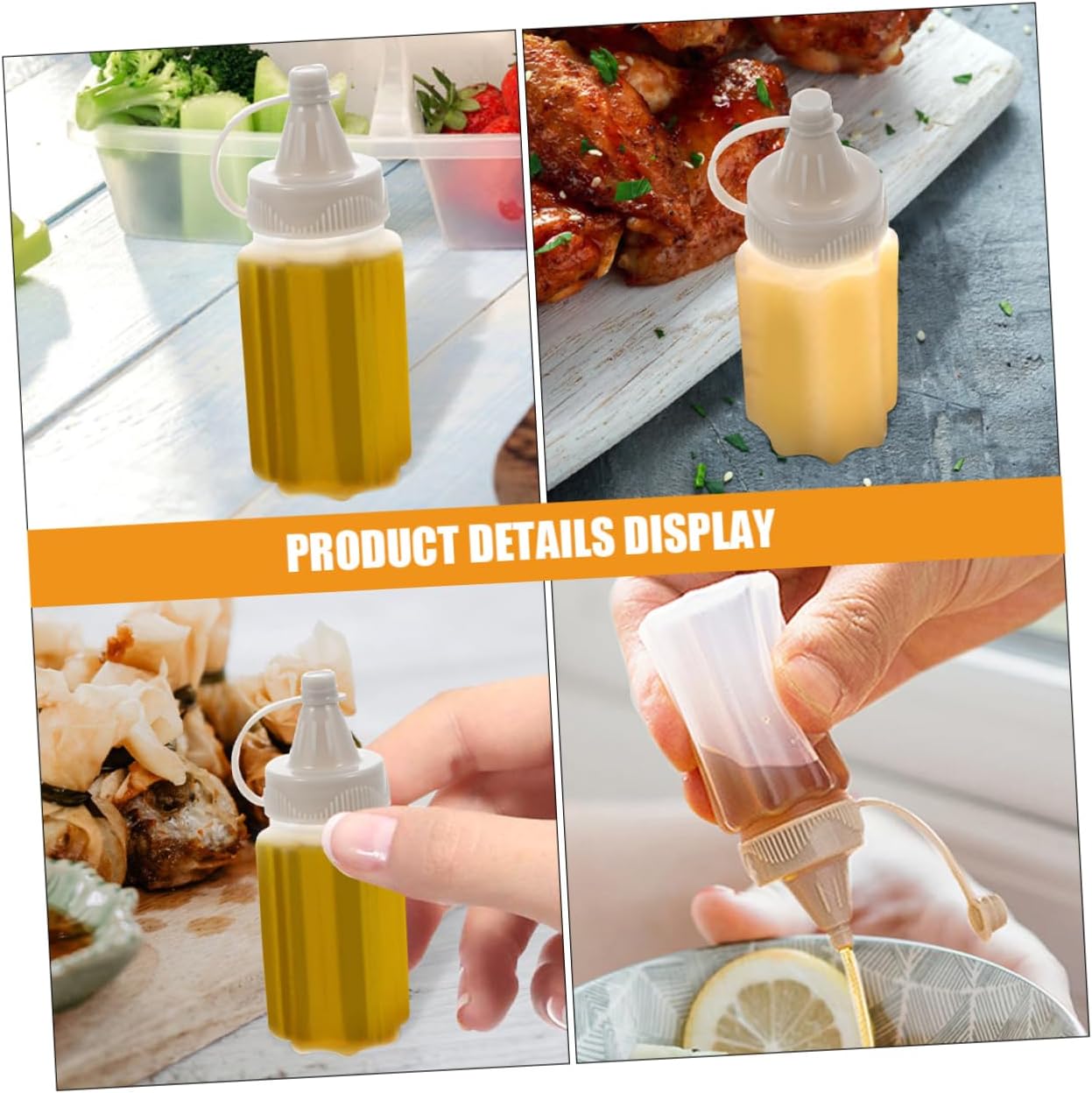 12 Pack Reusable Mini Sauce Squeeze Bottles