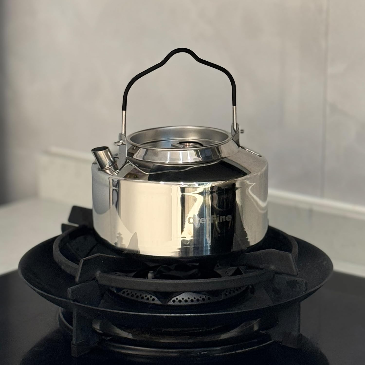 CretFine 304 Stainless Steel Camping Tea Kettle with Mesh Bag