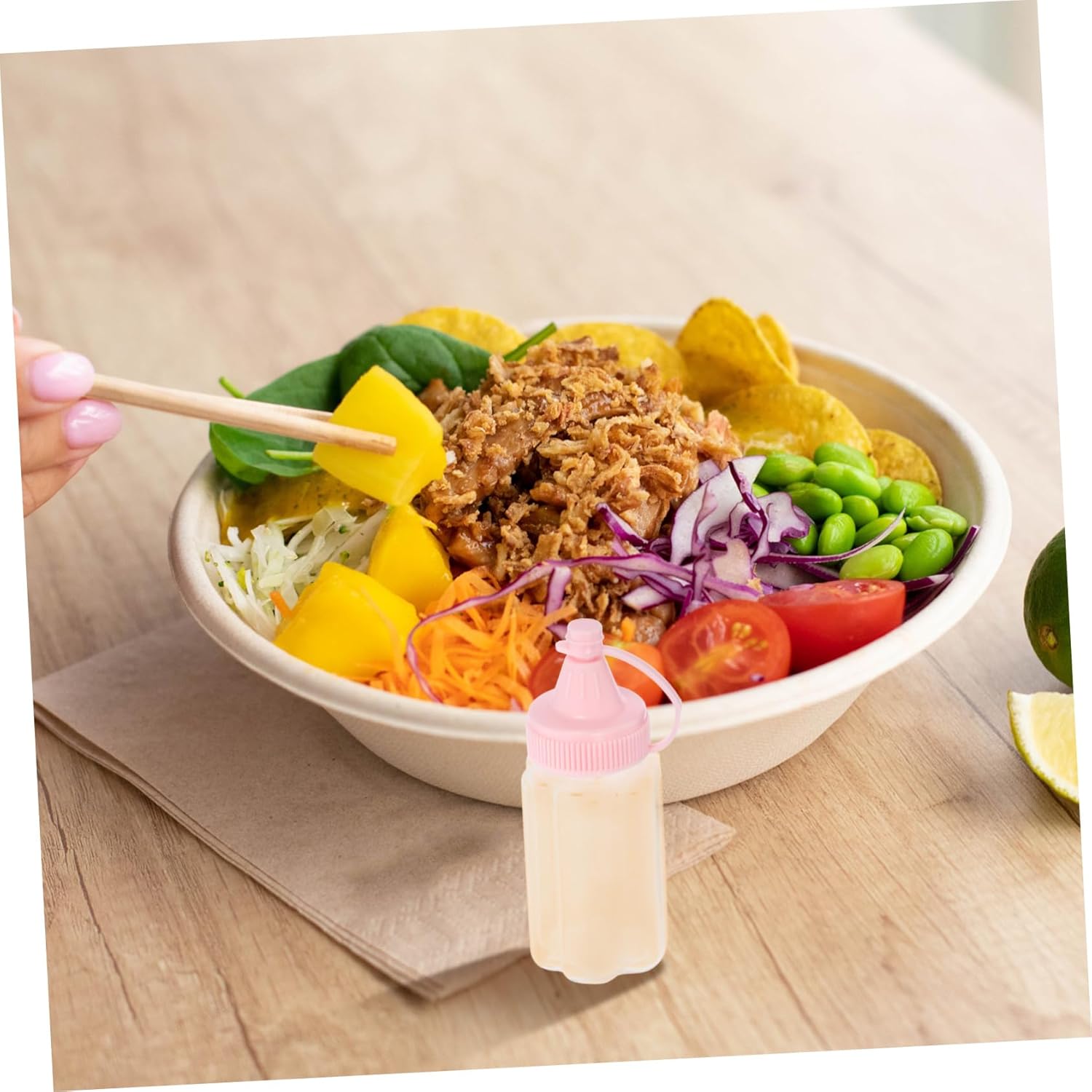 VINTORKY 4PCS Reusable Condiment Squeeze Bottles 60ml Salad Dressing Storage Set