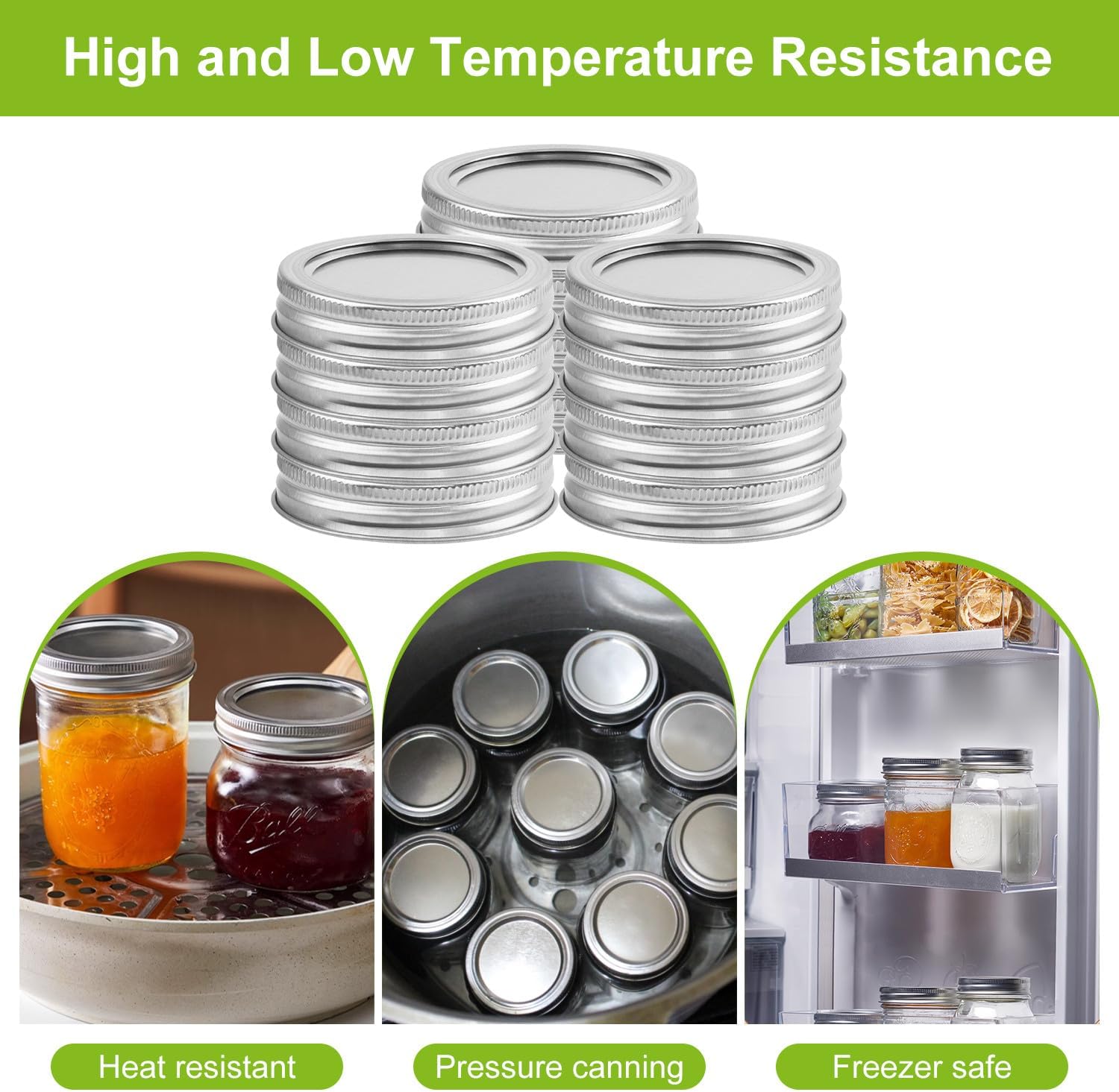 Volenra Canning Jar Lids Regular Mouth Set of 12