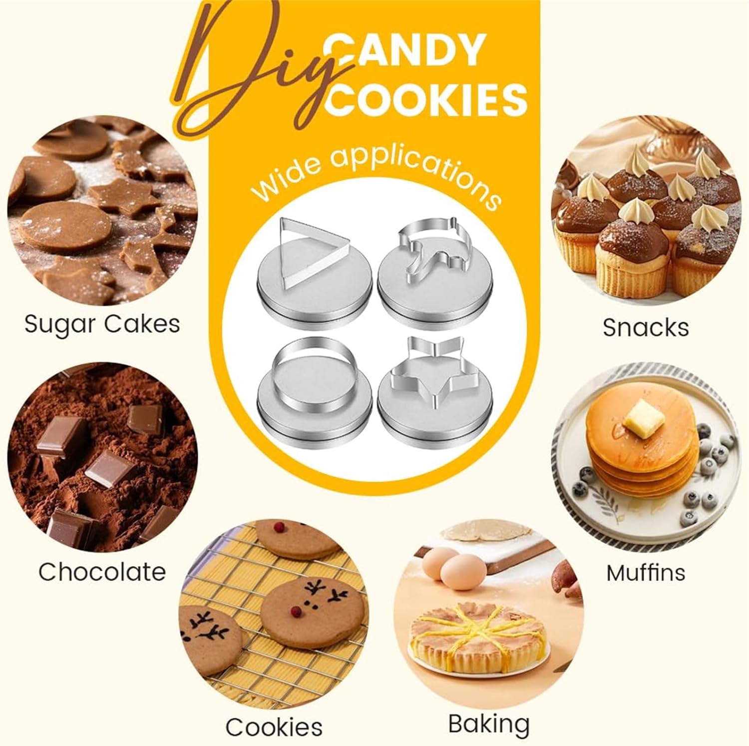 Stainless Steel Cookie Cutter Set for Korean Candy Making