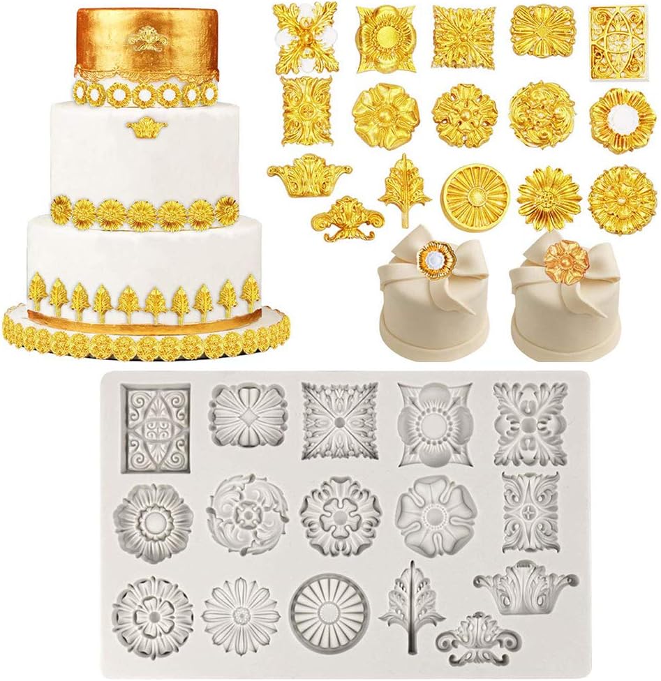 TNNOKL Sugarcraft Vintage Embossed Cookie Cutter Set
