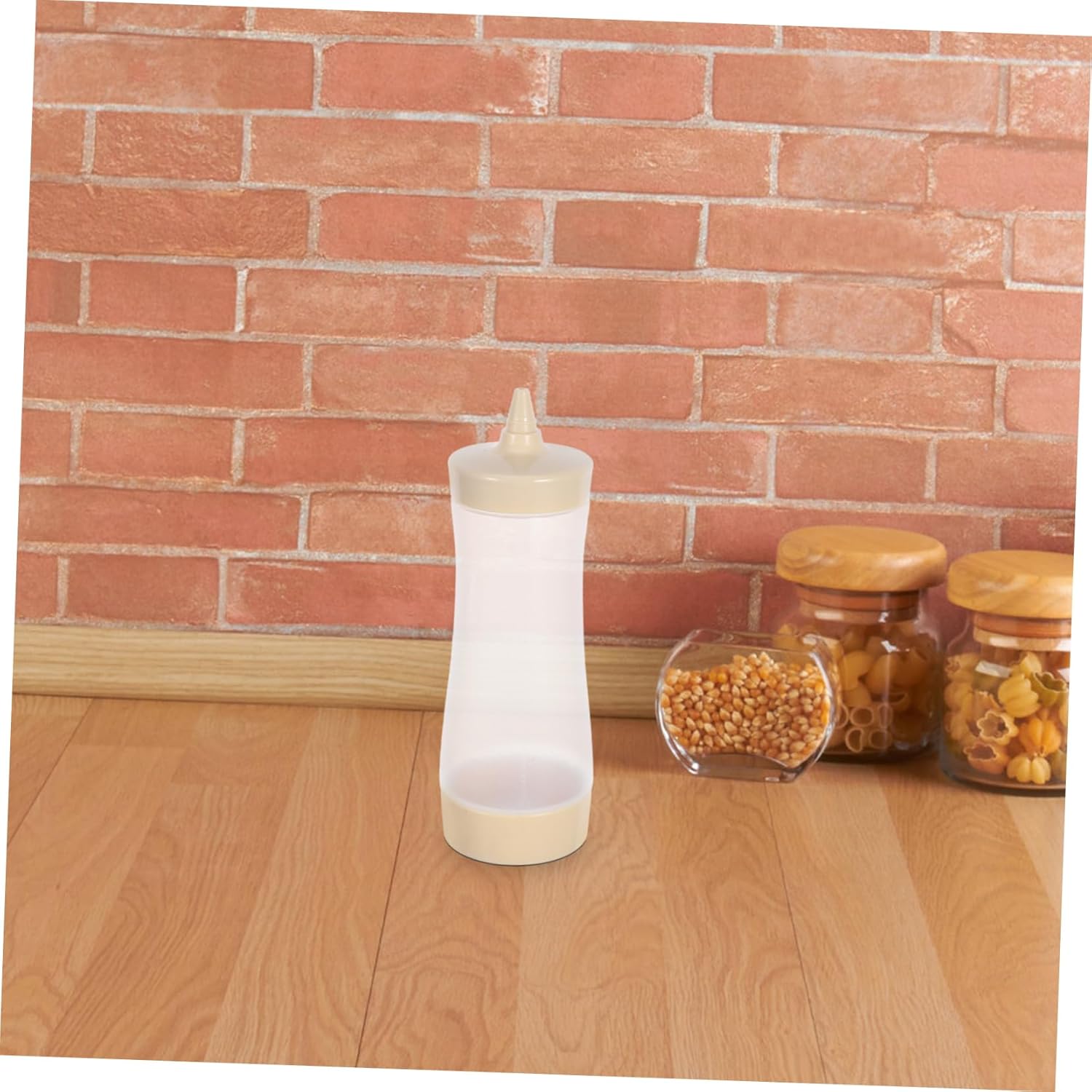 3pc Cream Color Sauce Bottles Squeeze Set