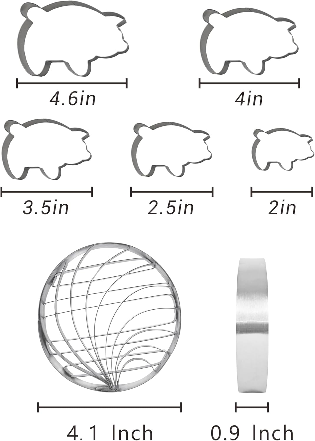 Cieloglim Double-Sided Pig Cookie Cutter Set 1