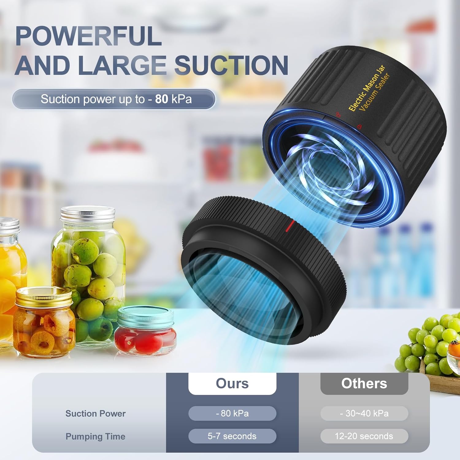 Electric Mason Jar Vacuum Sealer - Black