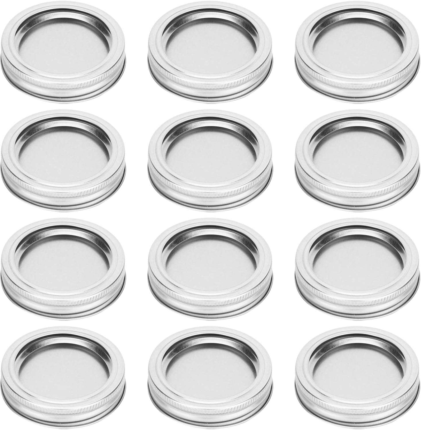 AUNMAS 12pcs Glass Jar Lid with Stainless Steel Sealing