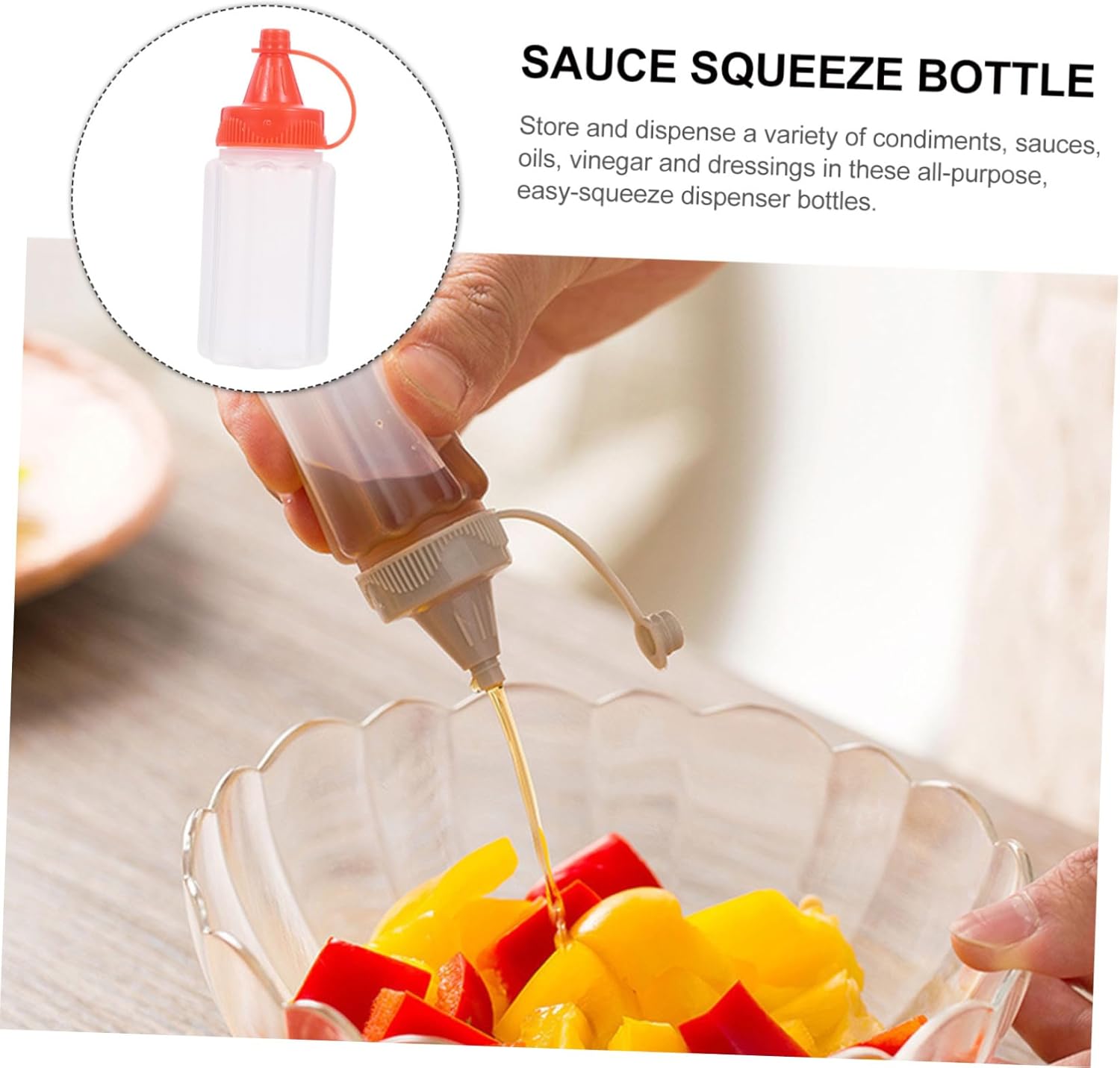 BEBEMOKO Red Condiment Squeeze Bottles Set of 4