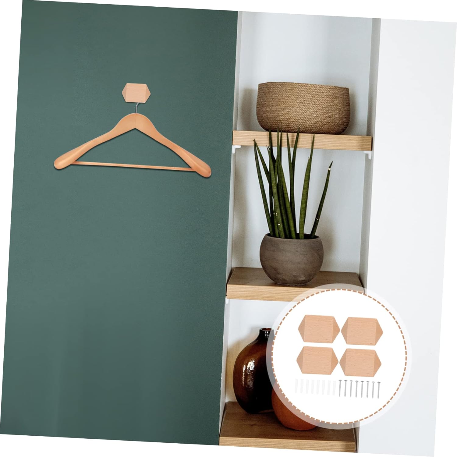 KAILIKETIY 1 Set Multi Functional Wooden Wall Hooks
