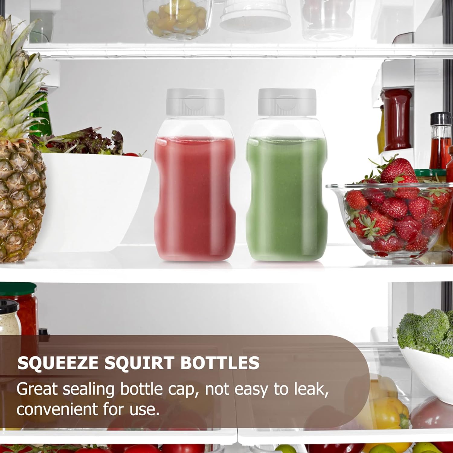 HOLIDYOYO 4pcs Mini Condiment Squeeze Bottles with Leakproof Seal