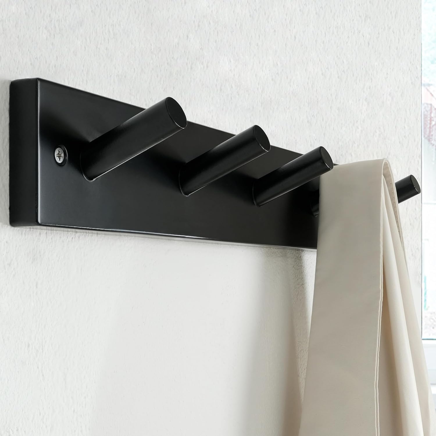 SKOLOO 5 Peg Black Wall Coat Rack