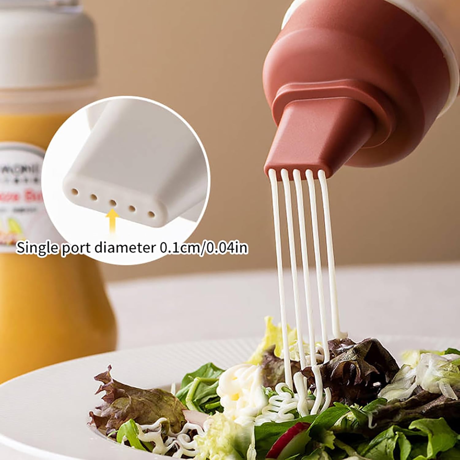 Wusteg 5 Hole Squeeze Bottles with Nozzles Gray