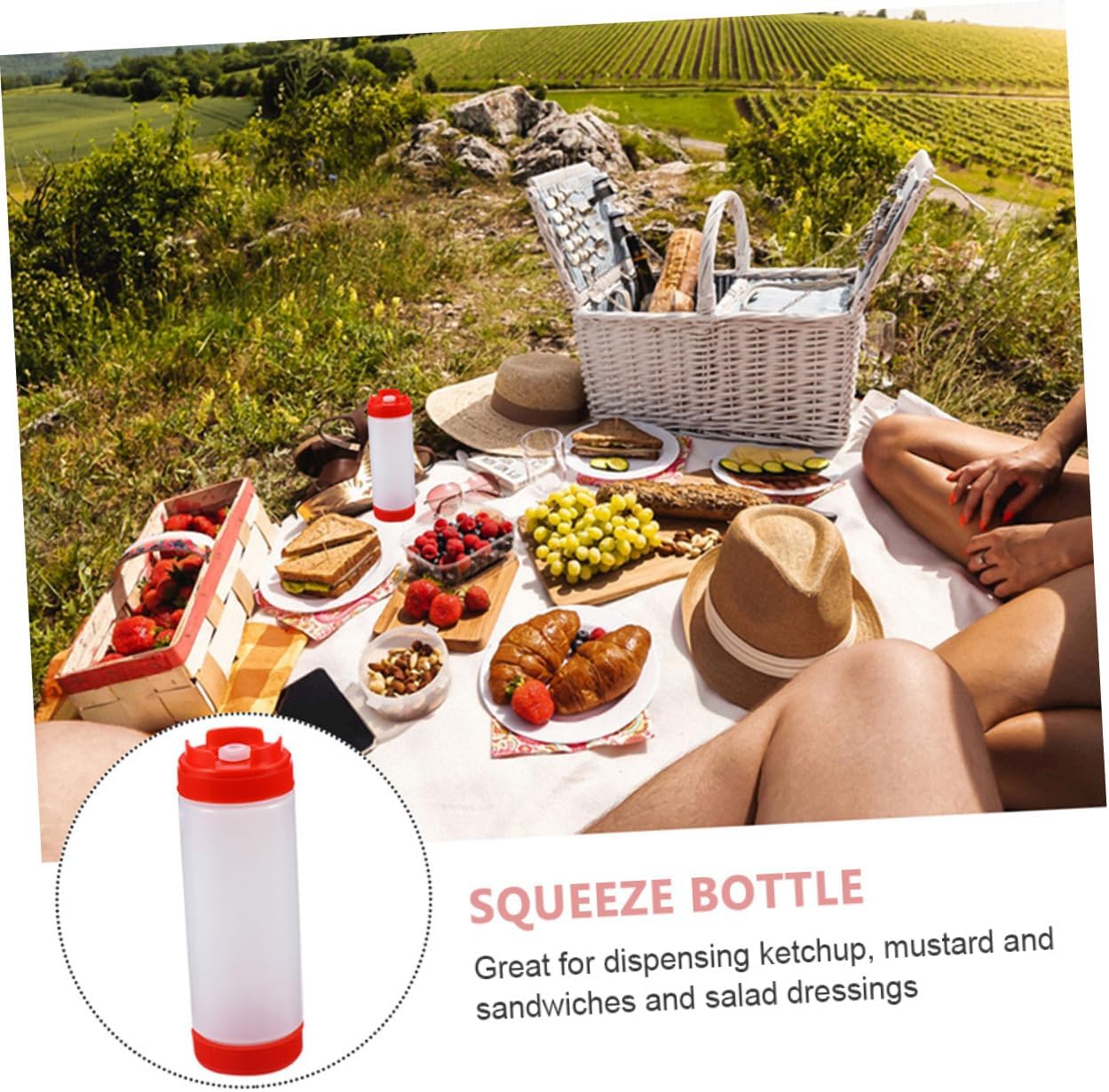 HOLIDYOYO 2-Pack Red Squeeze Sauce Bottles 20oz 1
