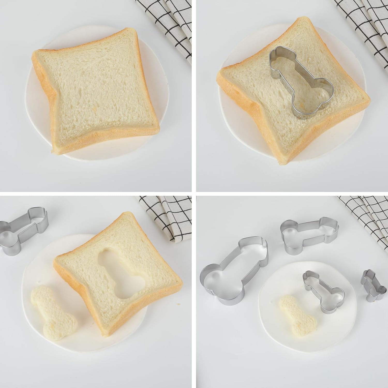 Prasacco 4-Piece Stainless Steel Cookie Cutter Set