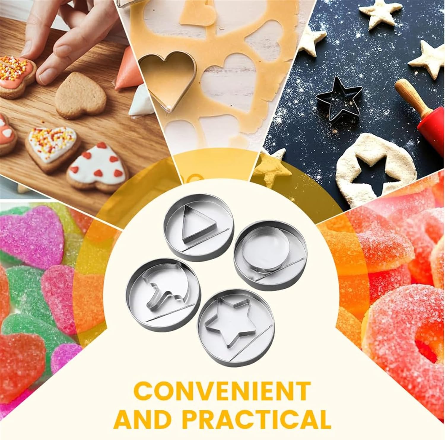 Stainless Steel Cookie Cutter Set for Korean Candy Making