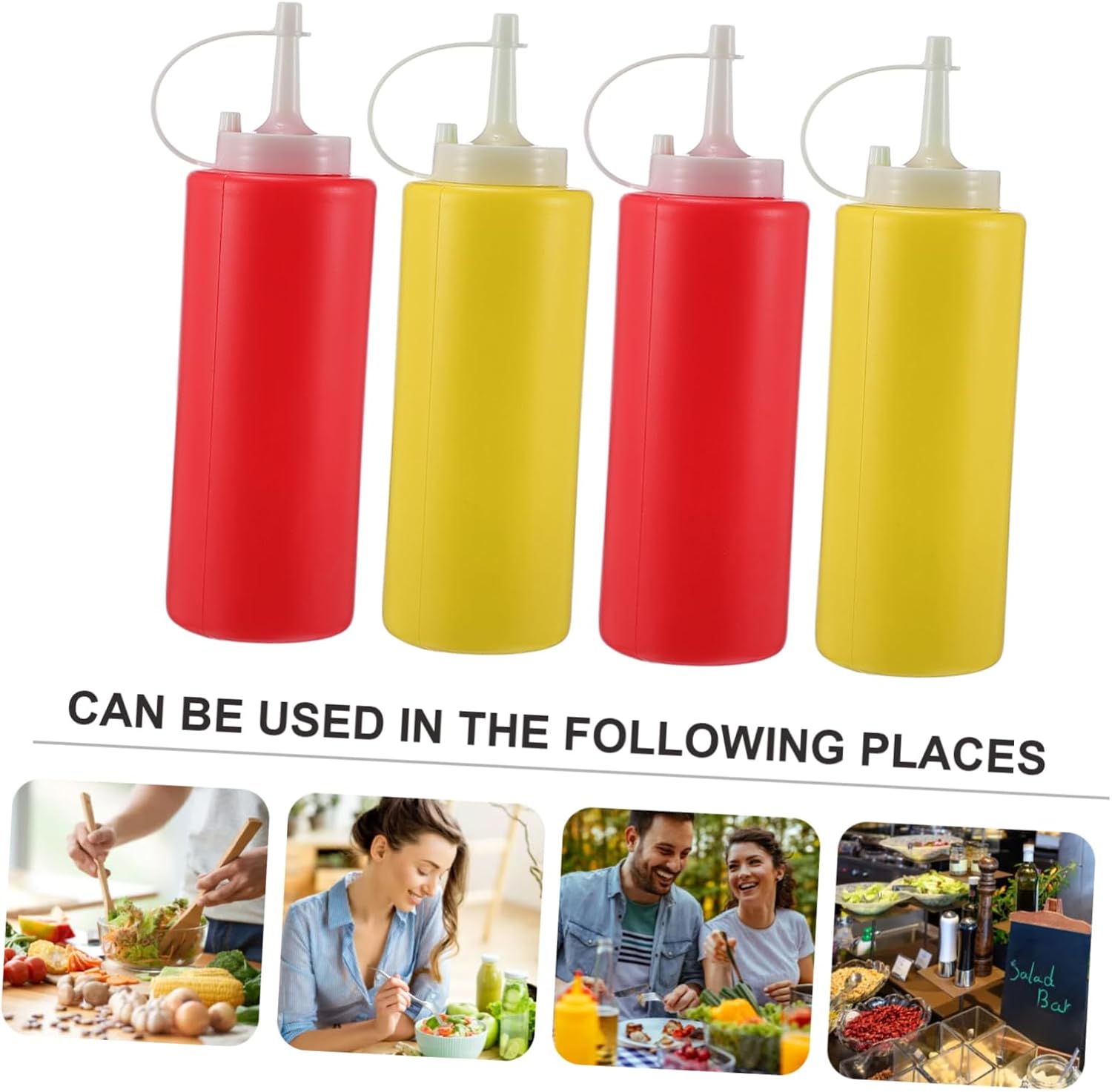 4 Pack Salad Dressing Shaker Bottles for Condiments