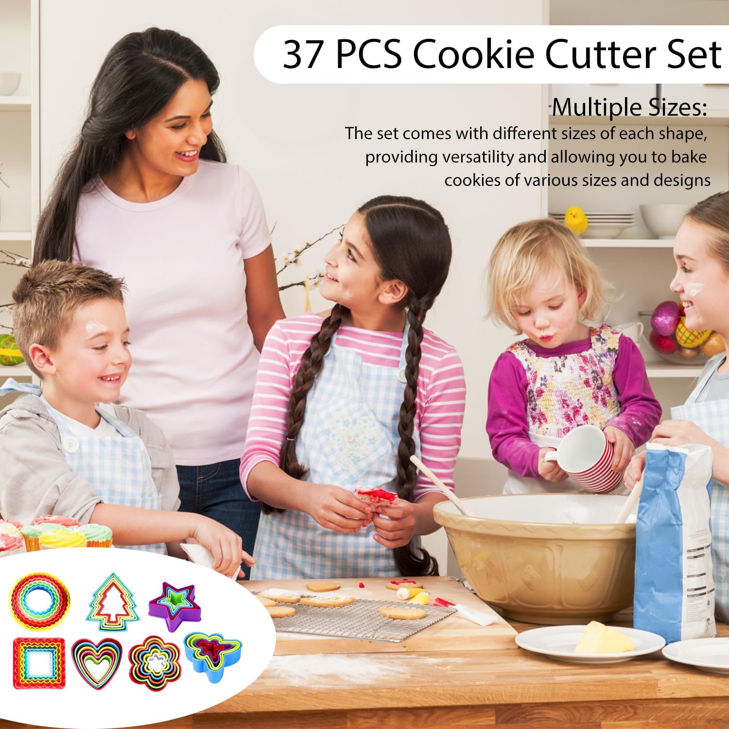 KALAIEN 37 Pcs Cookie Cutter Set with 7 Shapes 1