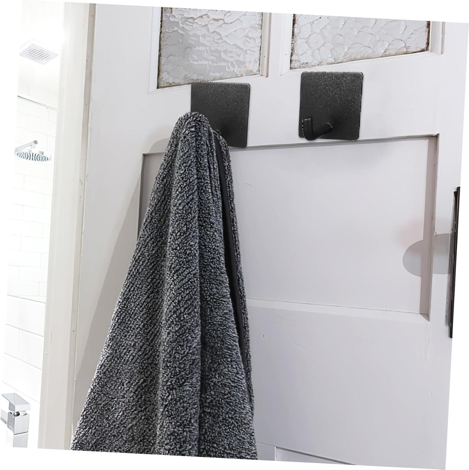 Ipetboom Modern Wall Hooks 4pcs Adhesive Chrome