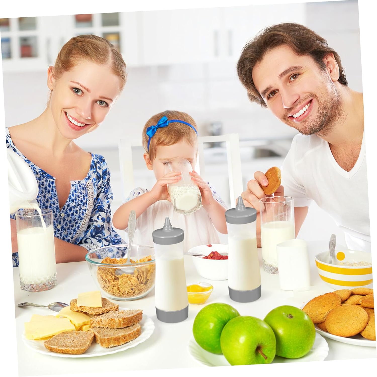 CIYODO 4-Piece Sauce Squeeze Bottles Set Leakproof Condiment Dispensers