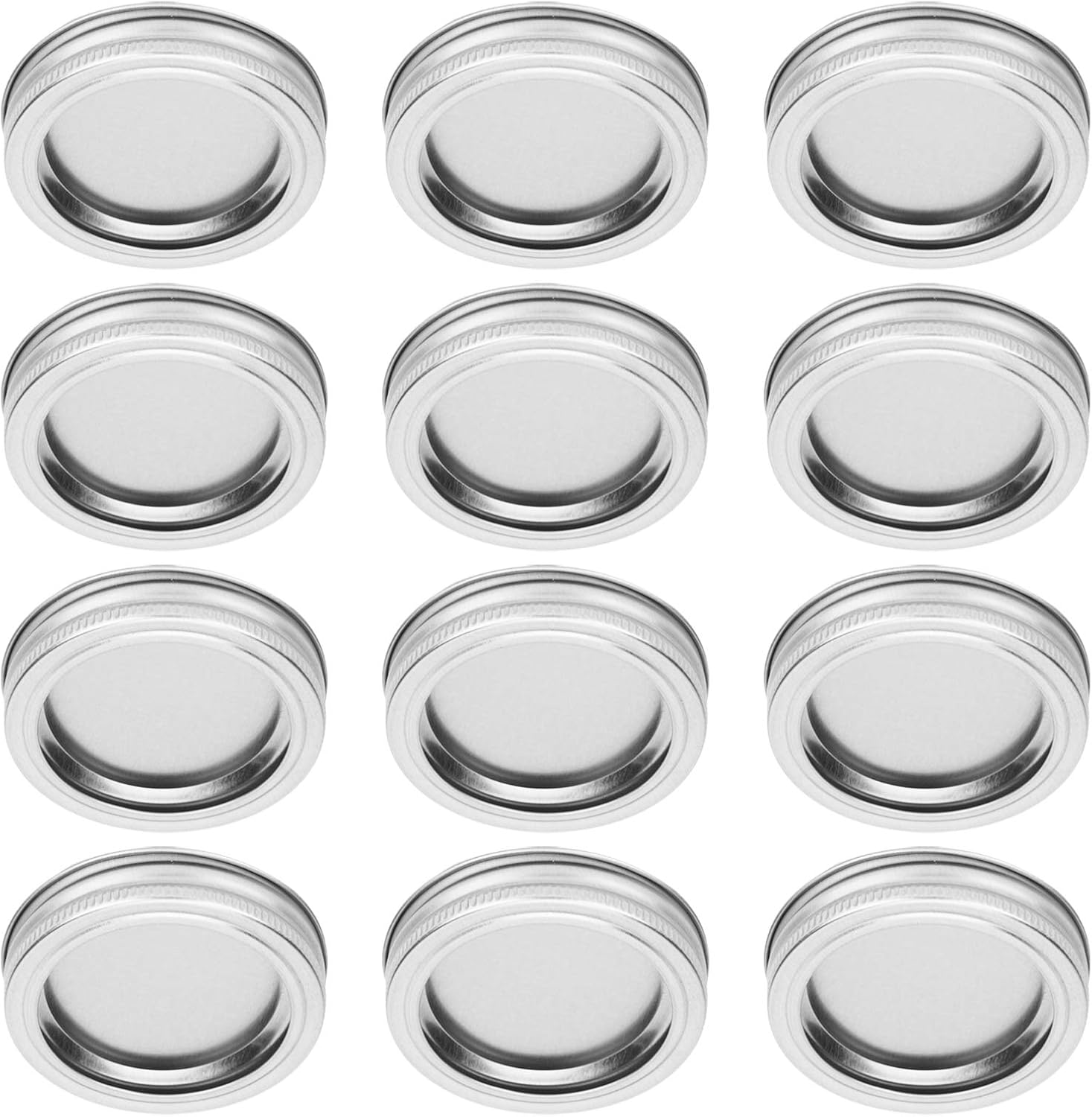 AUNMAS 12pcs Glass Jar Lid with Stainless Steel Sealing