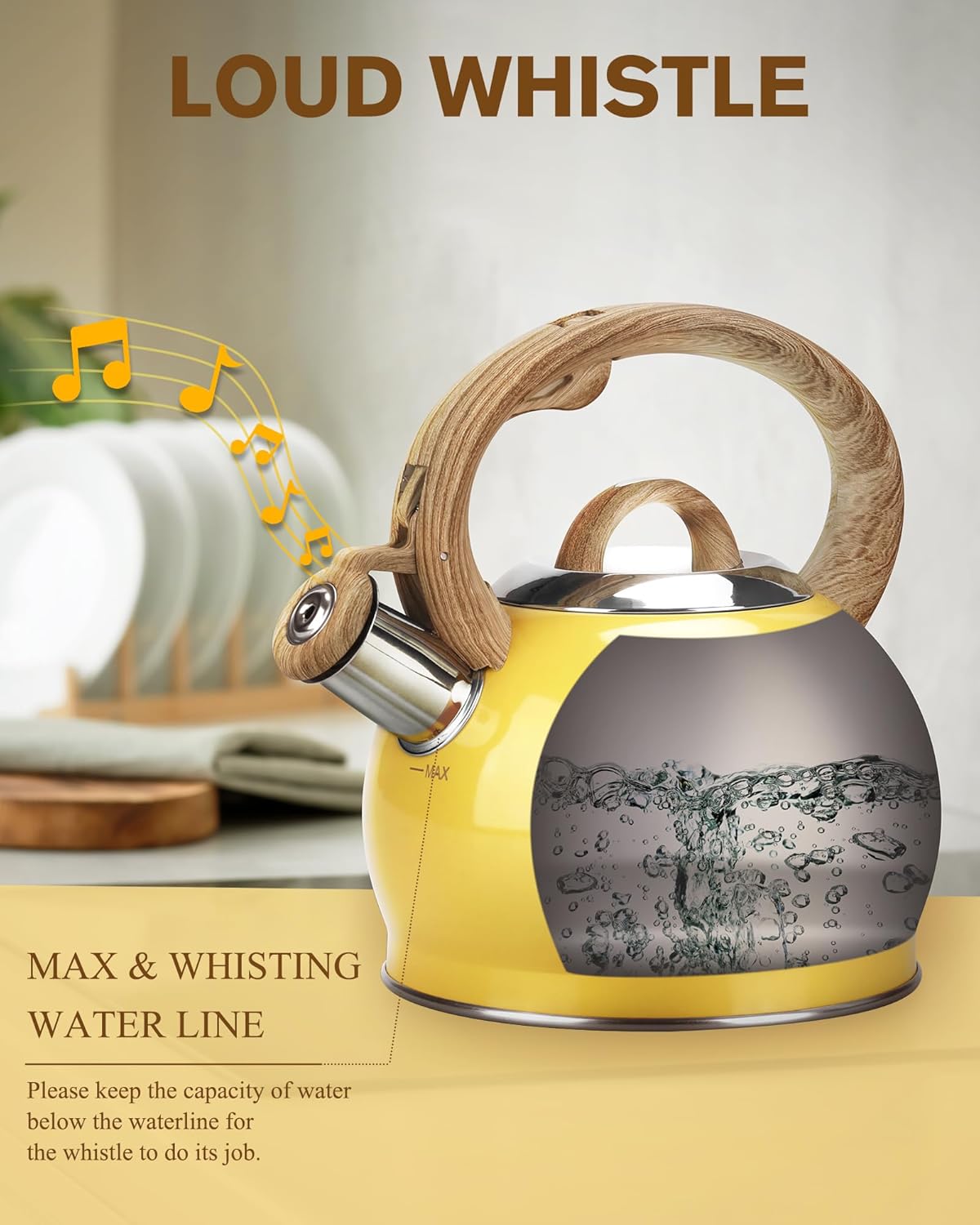 Hauce Radio 21 Quart Stovetop Tea Kettle with Whistle