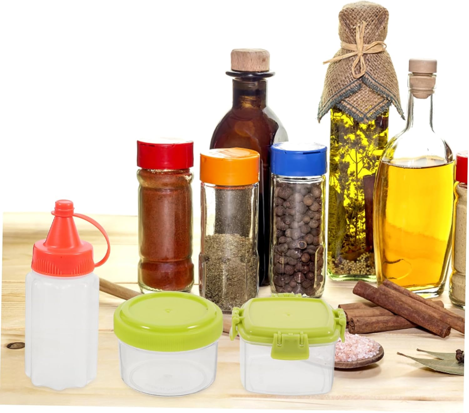 12pcs Mini Condiment Squeeze Bottles Set for Ketchup Salad Dressing and Seasonings