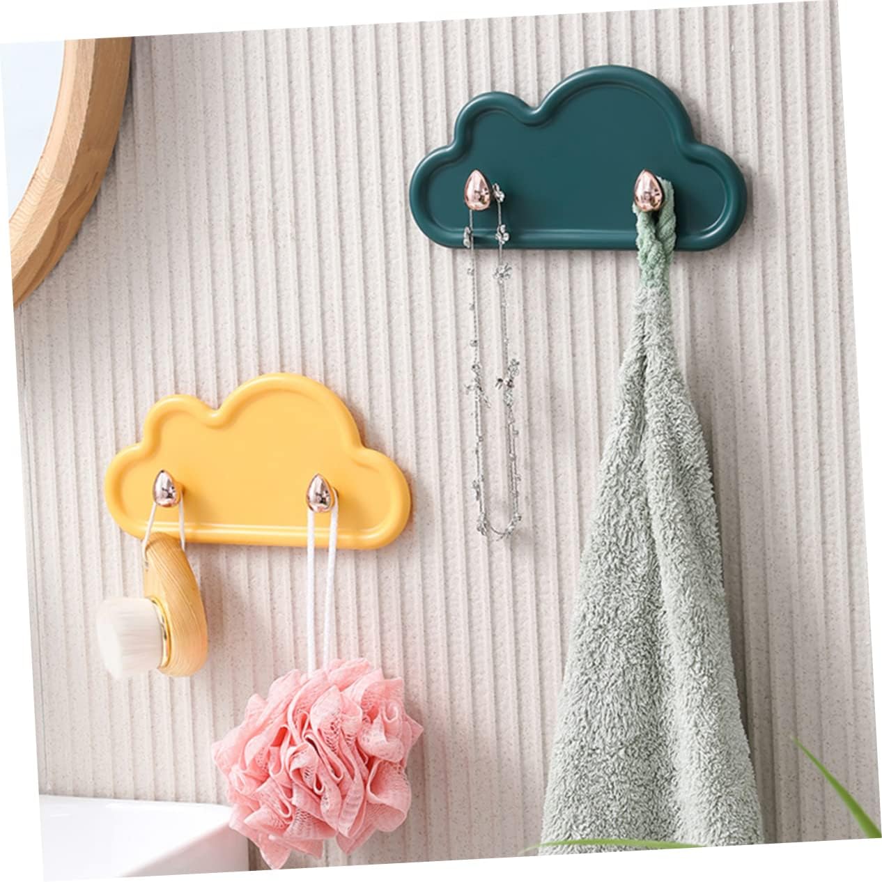 POPETPOP 4pcs Space-Saving Cloud Hangers Wall Hooks