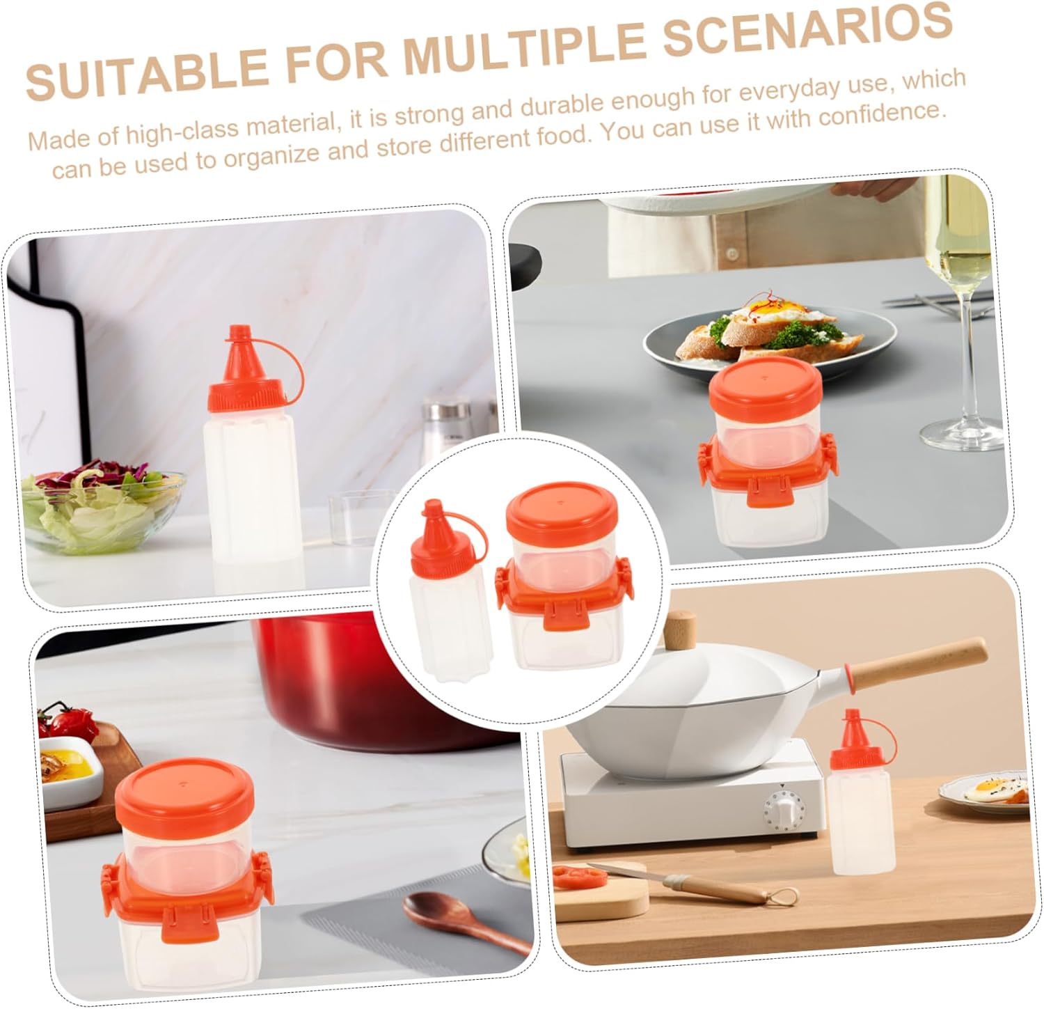 Mikinona 12-Pack Square Sauce Bottles with Lids