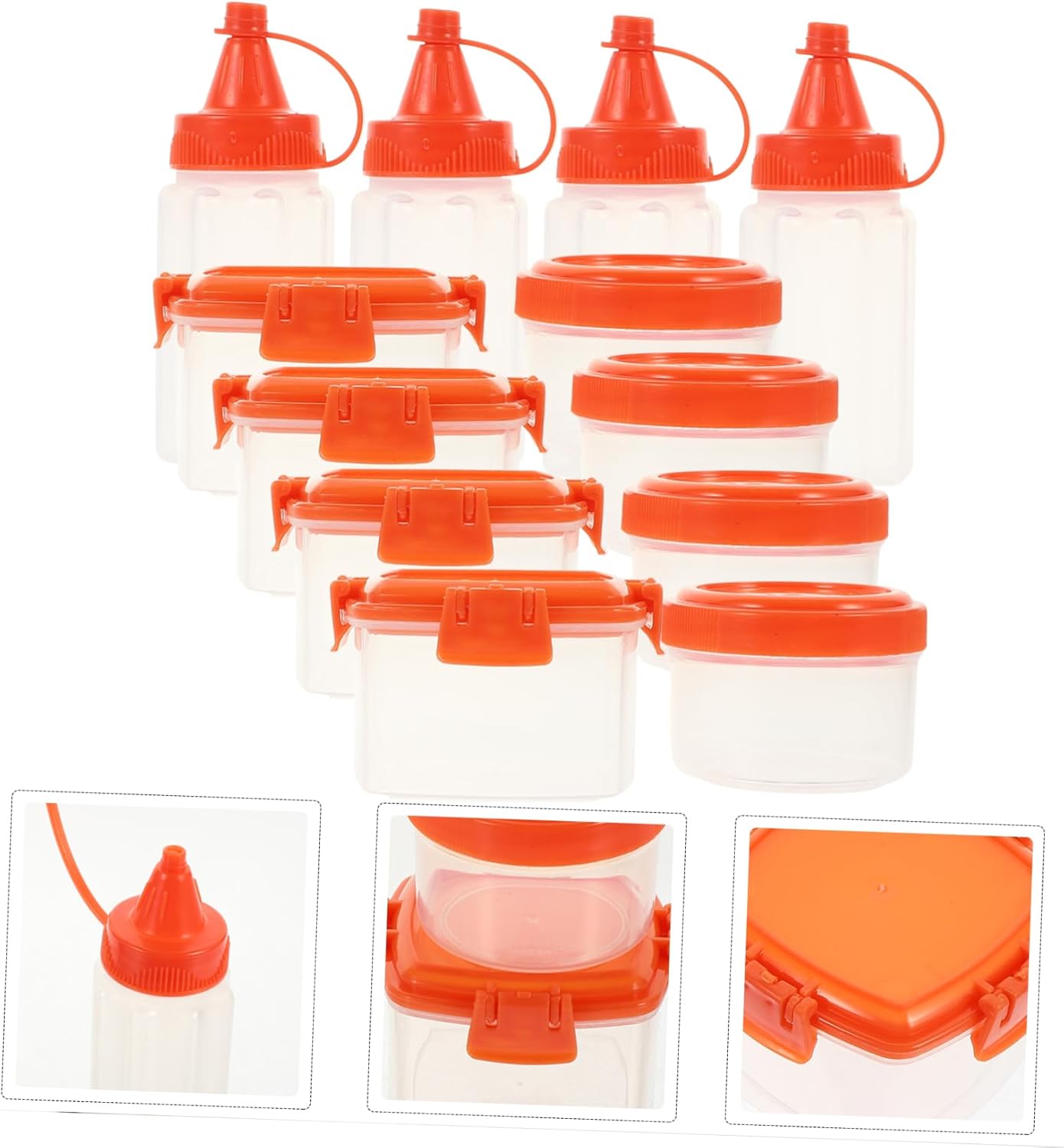 GRIRIW 12PC Condiment Squeeze Set with Airtight Lids
