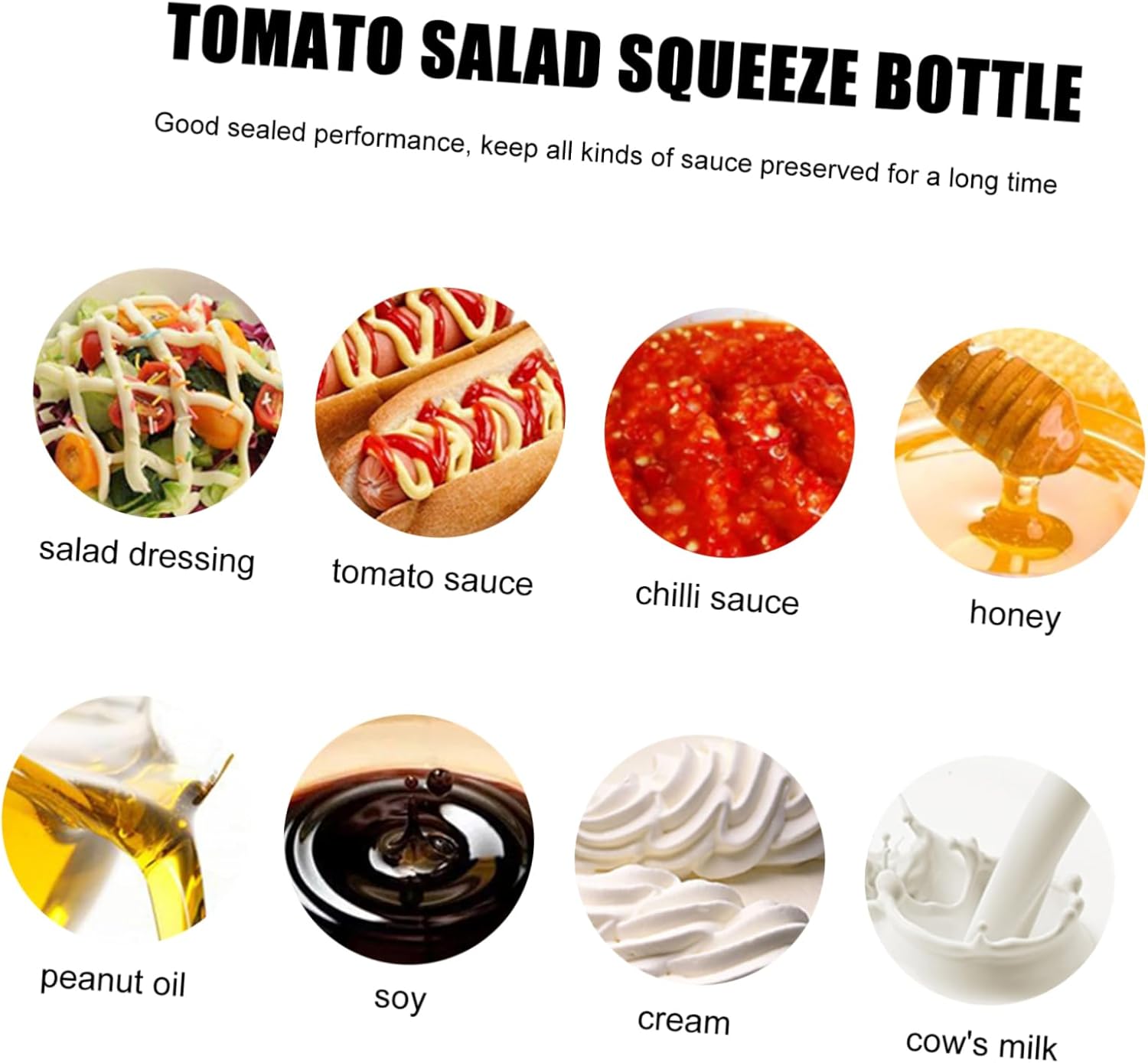 CIYODO 6pcs Lightweight Squeeze Condiment Bottles Leakproof
