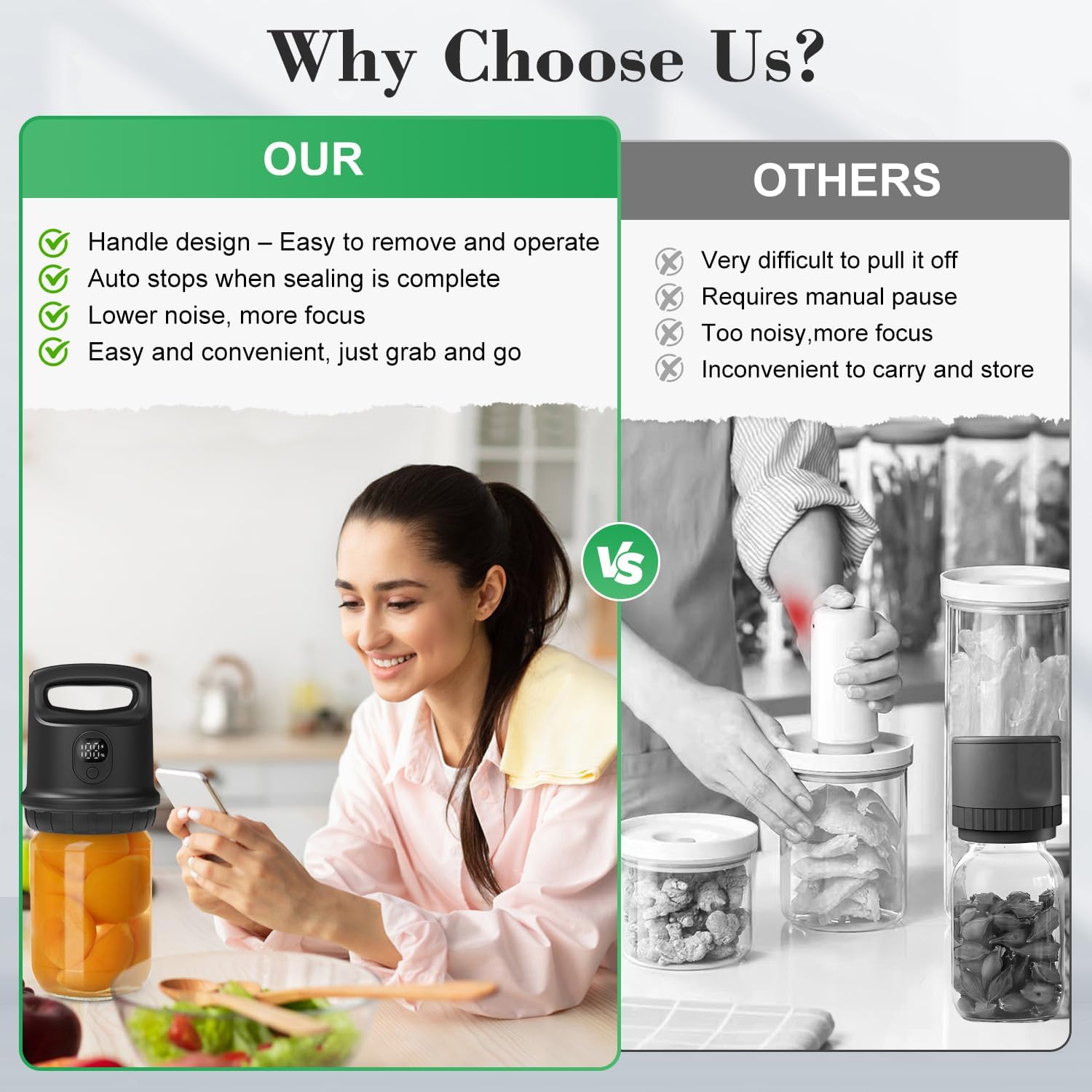 Miisekmy Electric Mason Jar Vacuum Sealer Kit