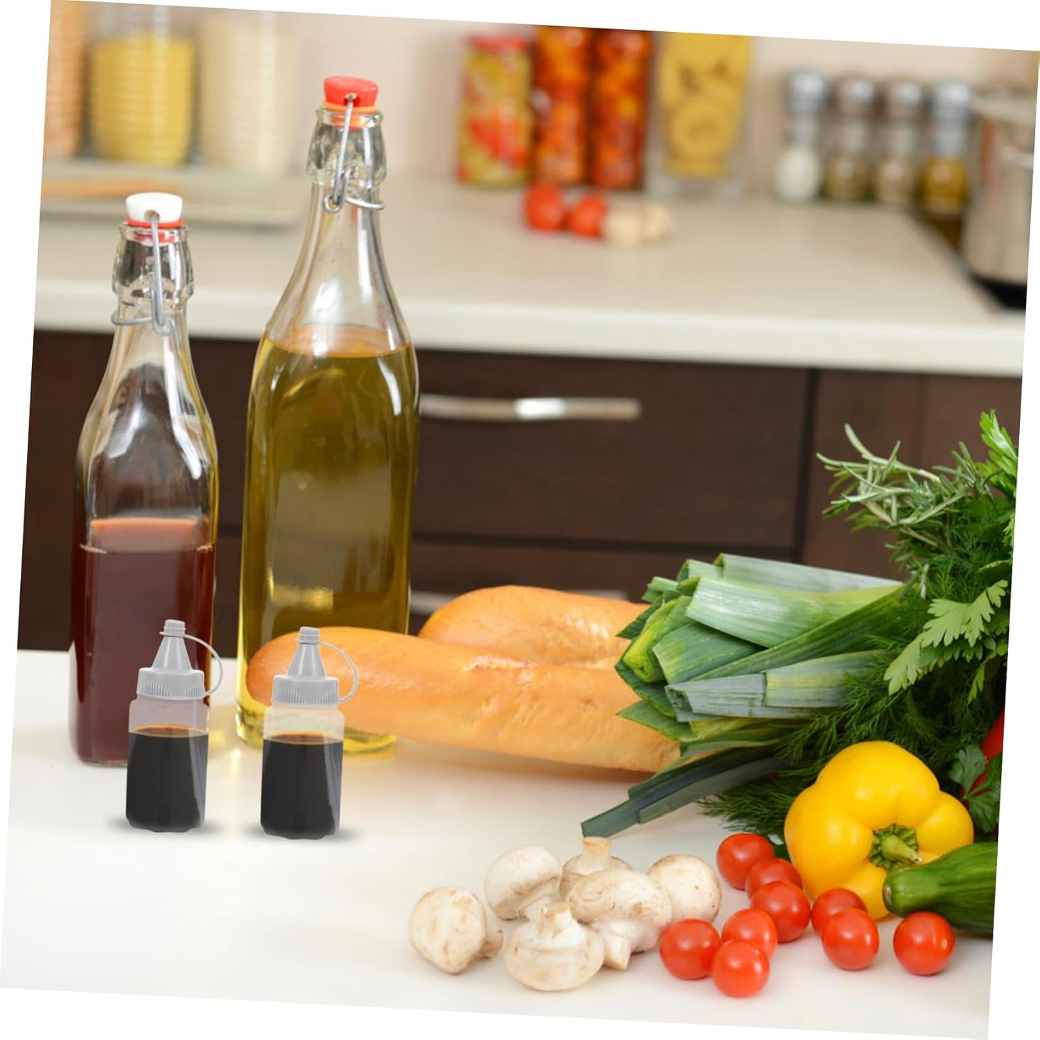 NAMOARLY 20 Pcs Dark Grey PP Condiment Squeeze Bottles