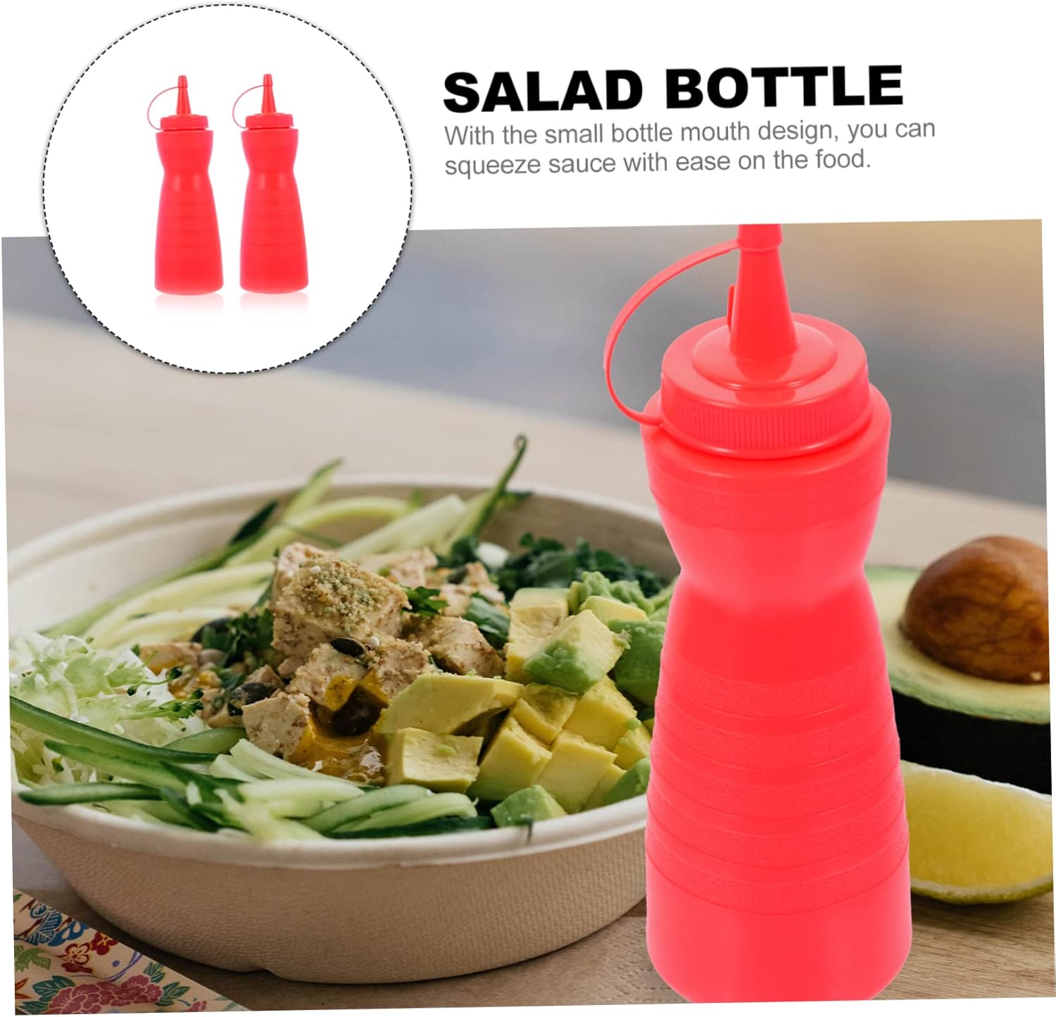 CIYODO 400ml Red Condiment Squeeze Bottle for Kitchen Use 1