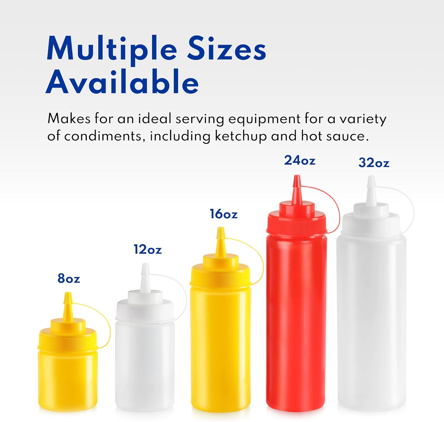 New Star Foodservice 26580 Plastic Squeeze Bottles Pack of 6