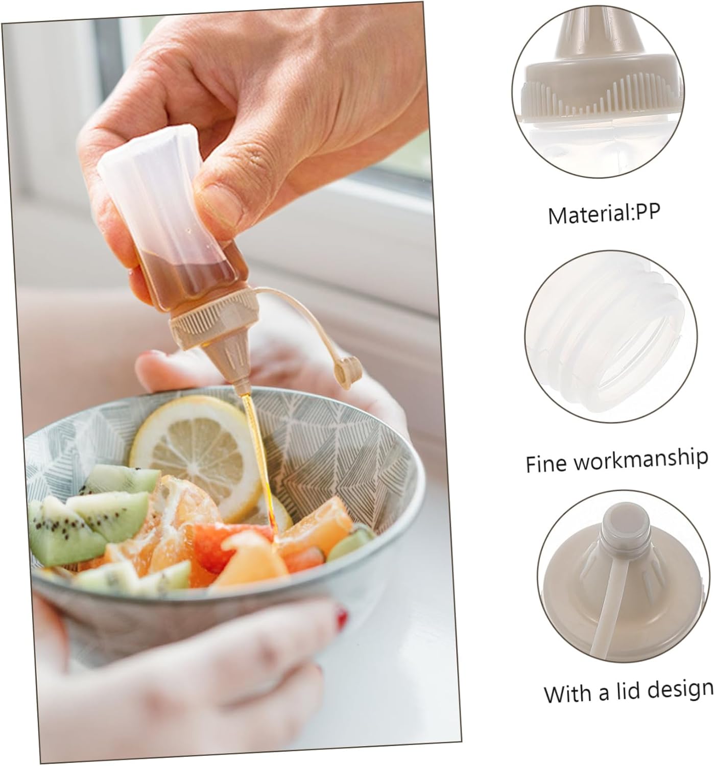 CIYODO 8PCS Squeeze Bottles Set for Condiments Kitchen Use