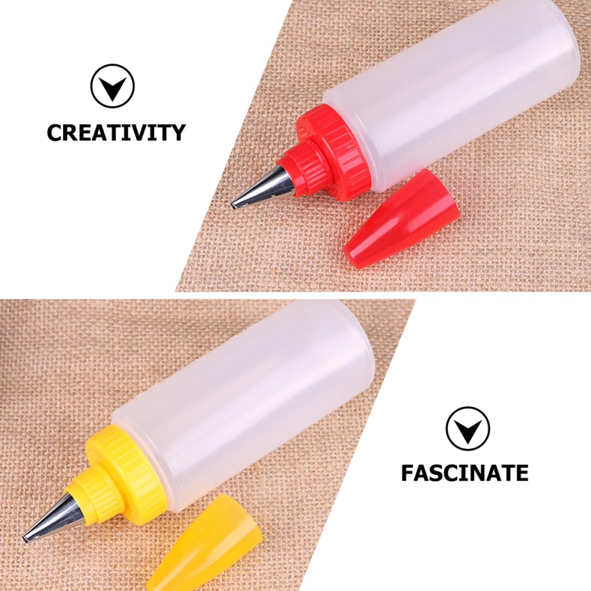 4pcs4 Sets Clear Condiment Squeeze Bottles for Cake Icing Piping