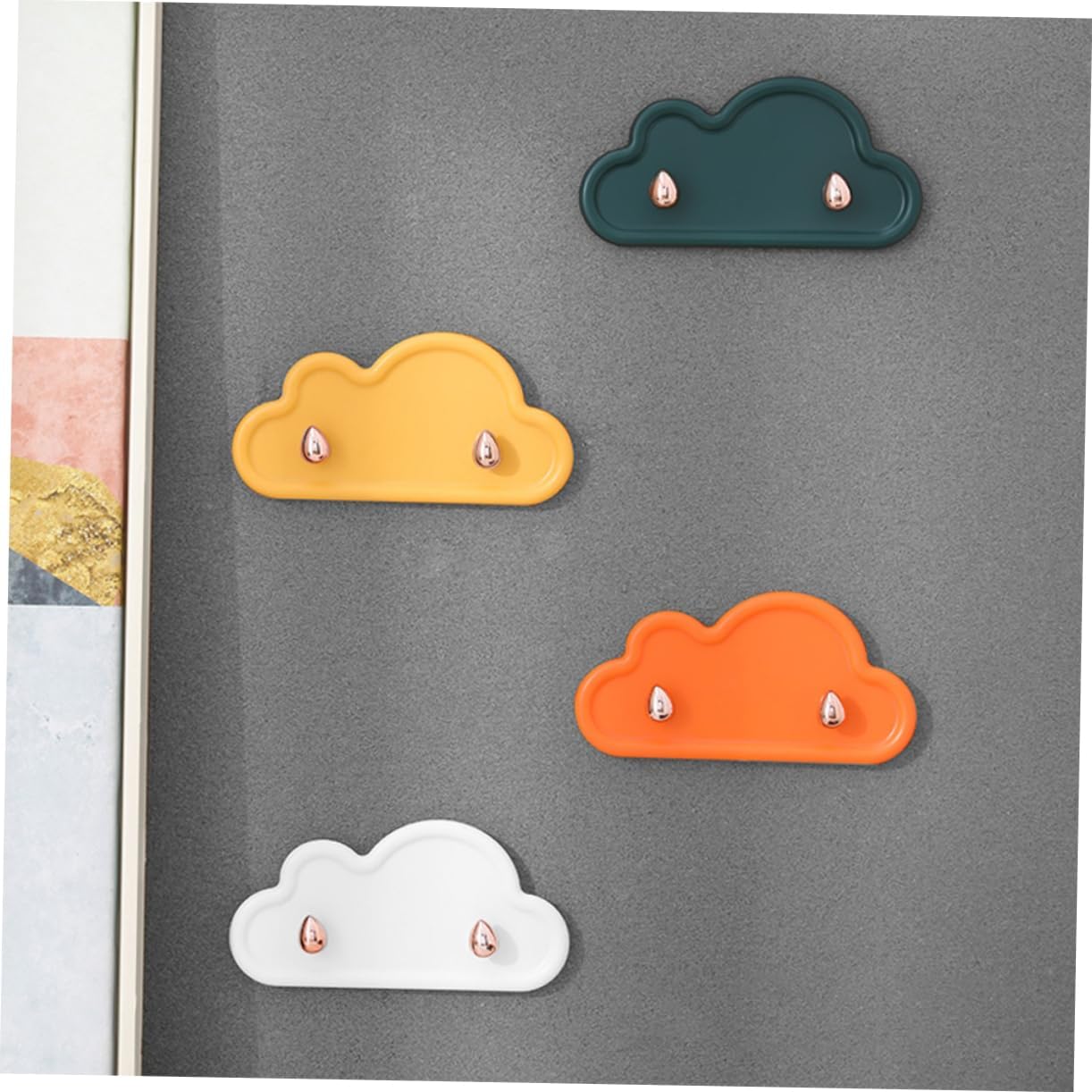 DIYEAH 4Pcs Cloud Shape Wall Hooks for Bathroom Towel and Key Hanging