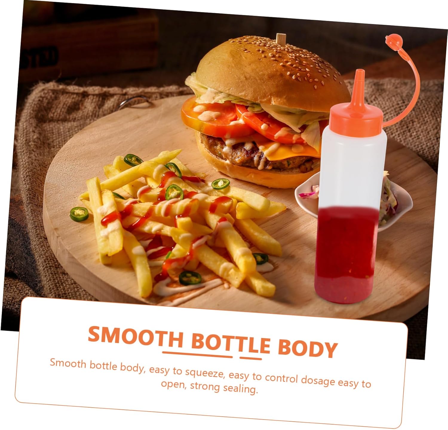 Sturdy PE Squeeze Bottles for Salad Dressing Ketchup Mustard