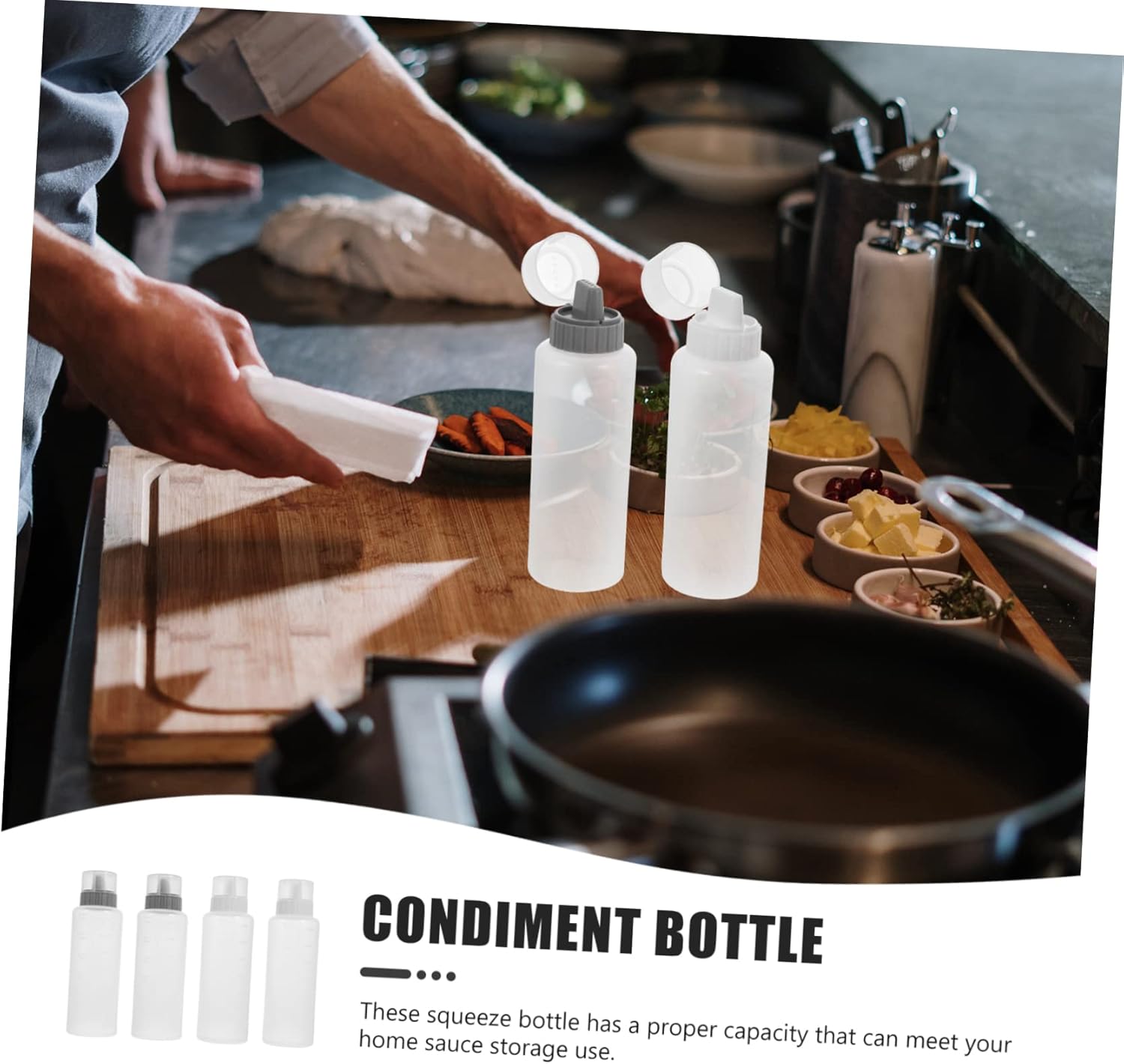 HOLIDYOYO Easy Squeeze Salad Dressing Bottles 4 Pack
