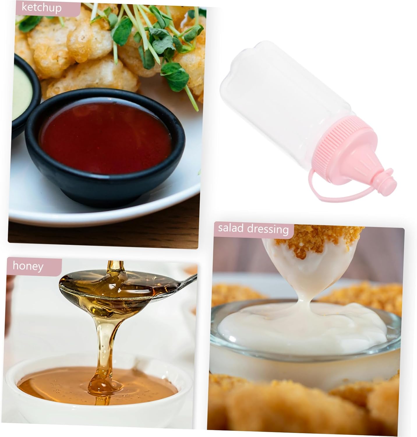 PRETYZOOM 4pcs Salad Condiment Squeeze Bottle Set