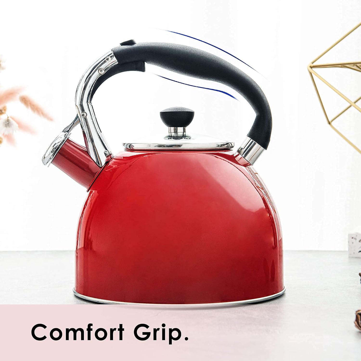 Rorence 25 Qt Tea Kettle with Glass Lid and Whistle