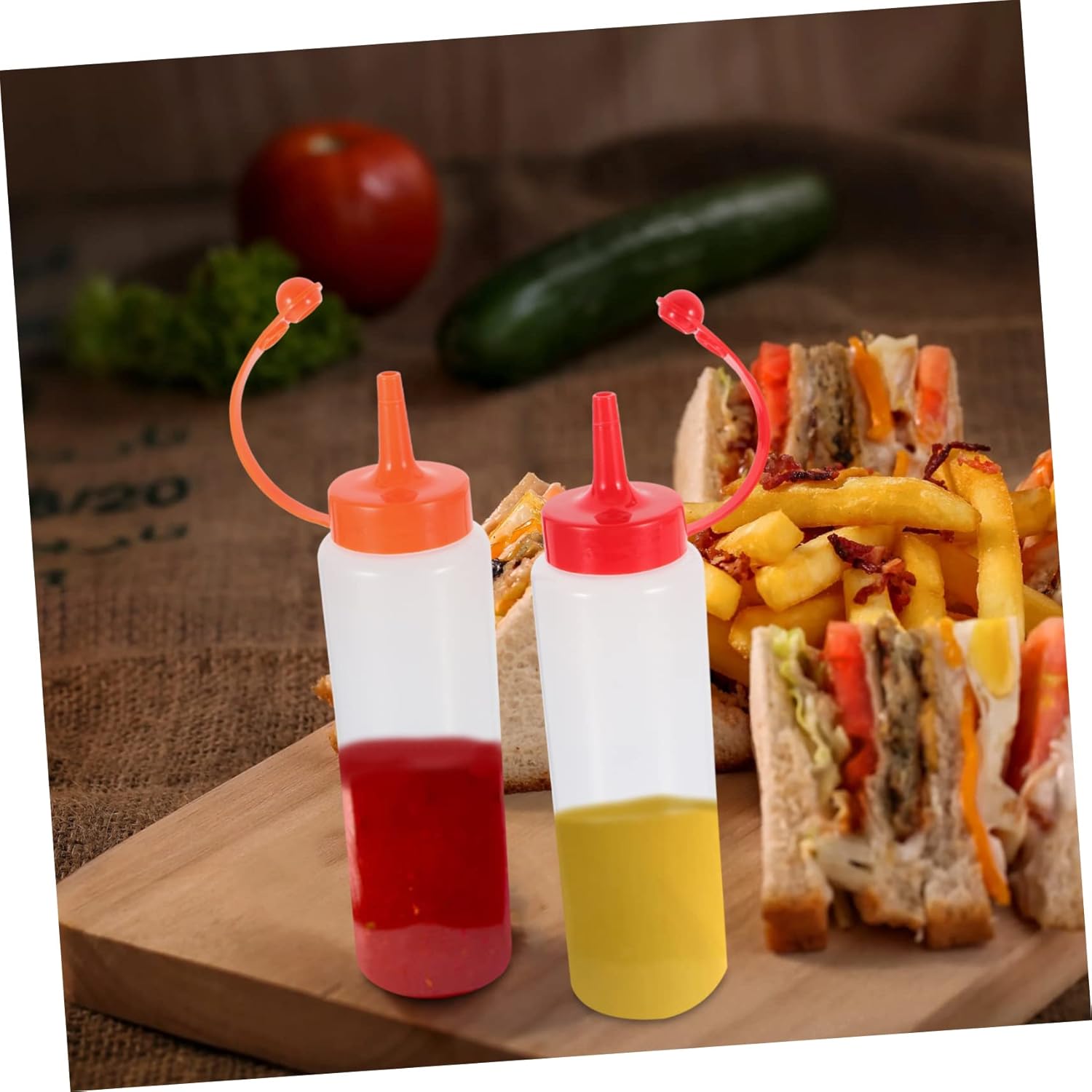 CIYODO Ergonomic Squeeze Ketchup Bottles 2 Pack 1