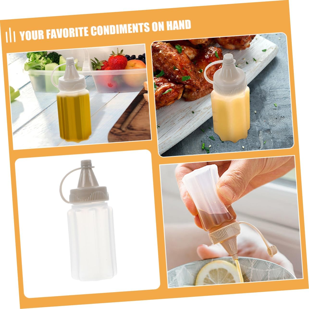 Reusable Sauce Dispenser Bottles Mini Squeeze Bottles for Salad Dressing and Oils