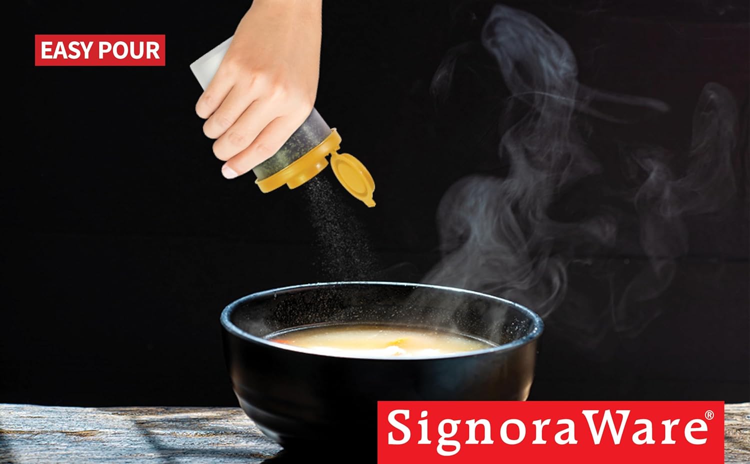 SIGNORAWARE Salt Pepper Shakers Set of 2 Airtight Dispenser