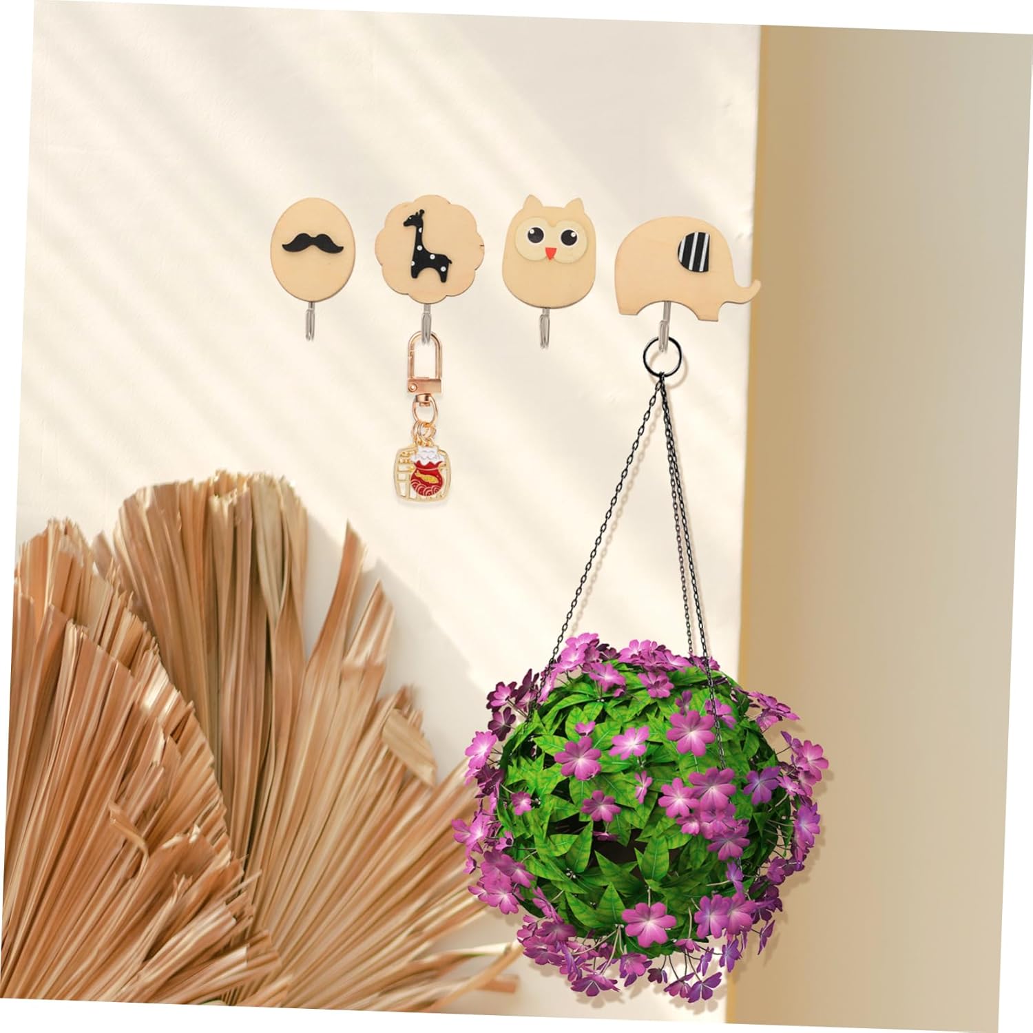 ARTIBETTER 4Pcs Cartoon Adhesive Hooks for Wall