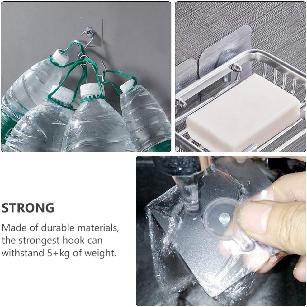 Alipis 10pcs Transparent Adhesive Ceiling Hooks No Nail No Trace