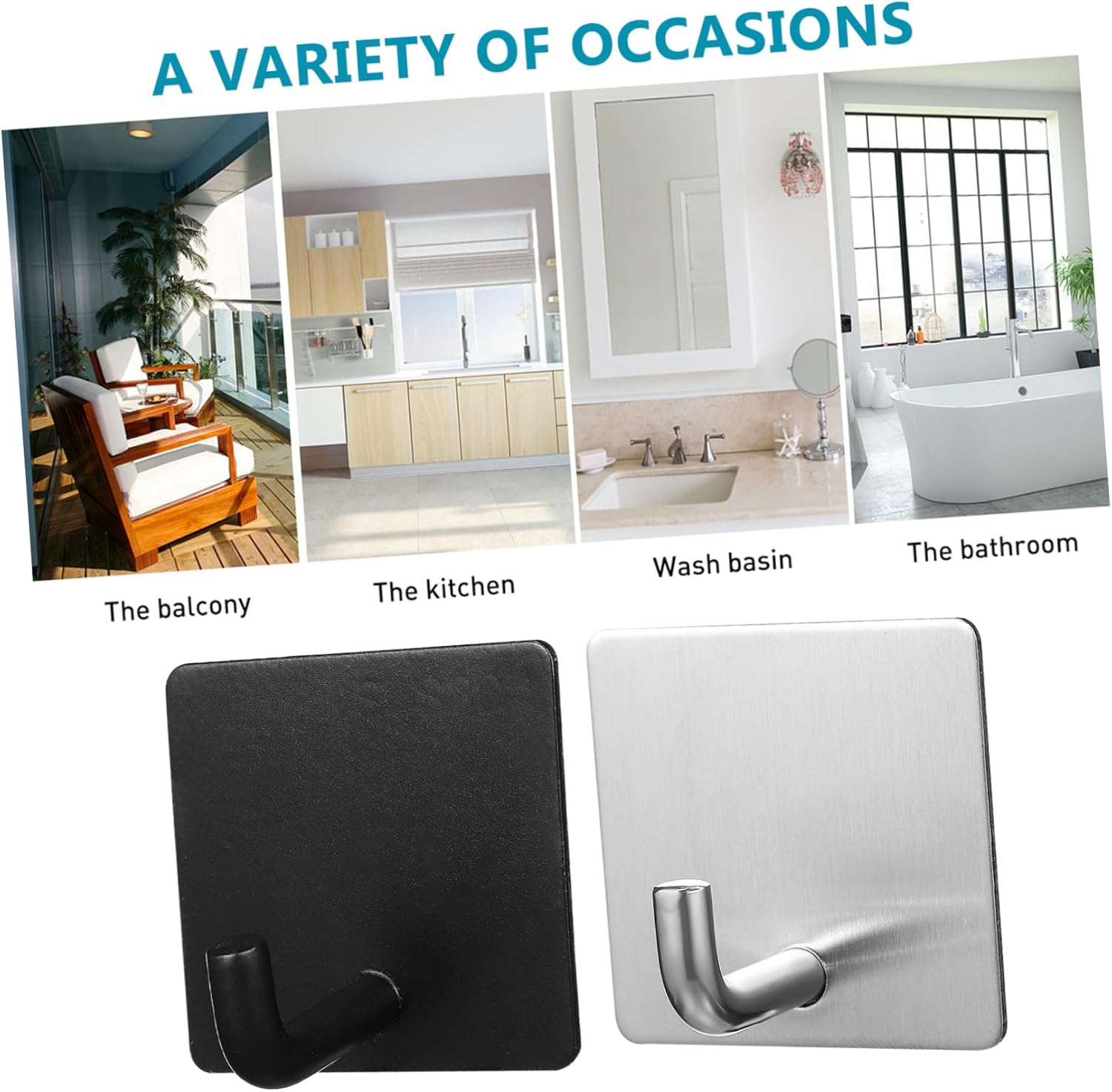 FOMIYES Chrome Bathroom Towel Hooks Adhesive